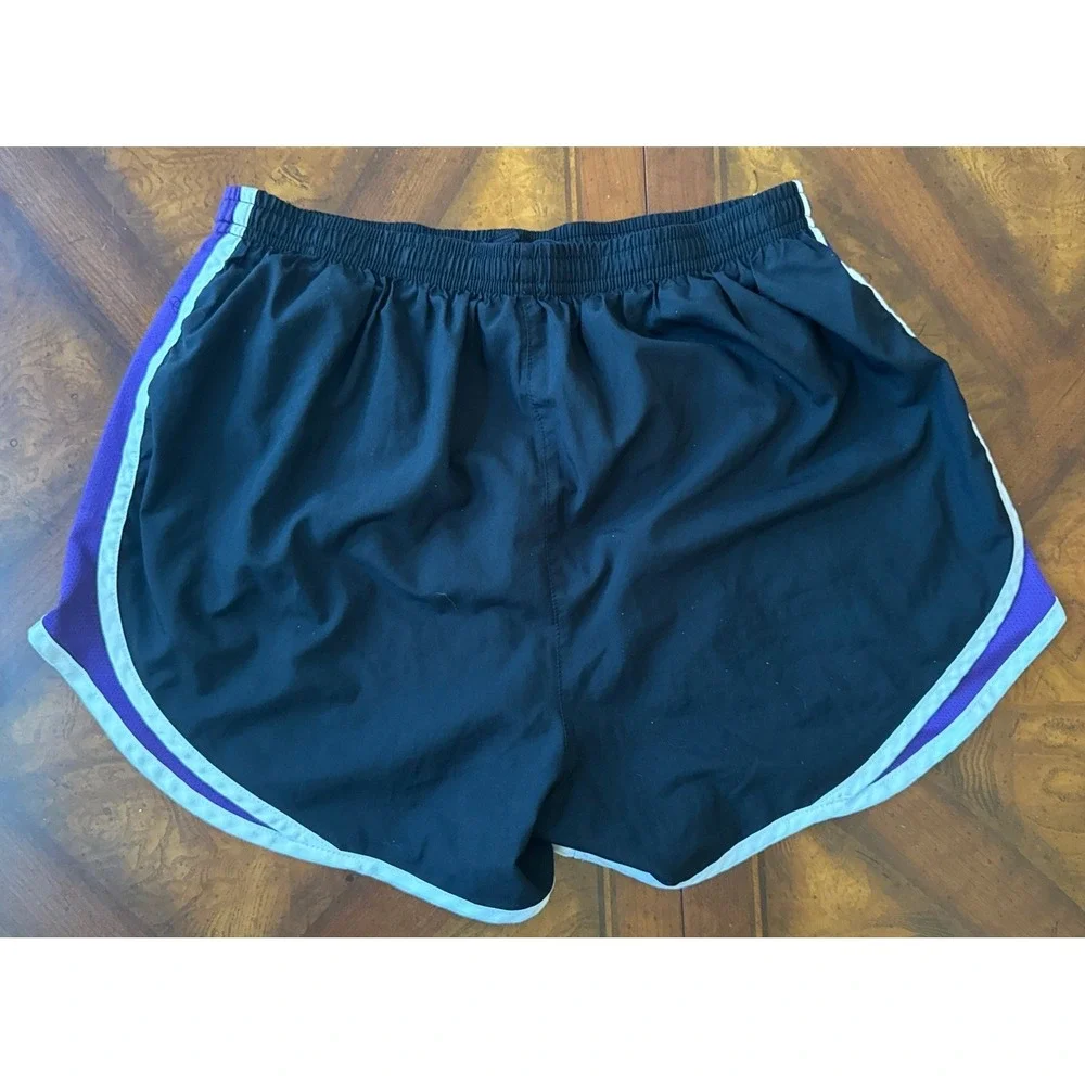 Nike Running Shorts‎ Medium Built In Panty MESH ACCENT Purple Black And White